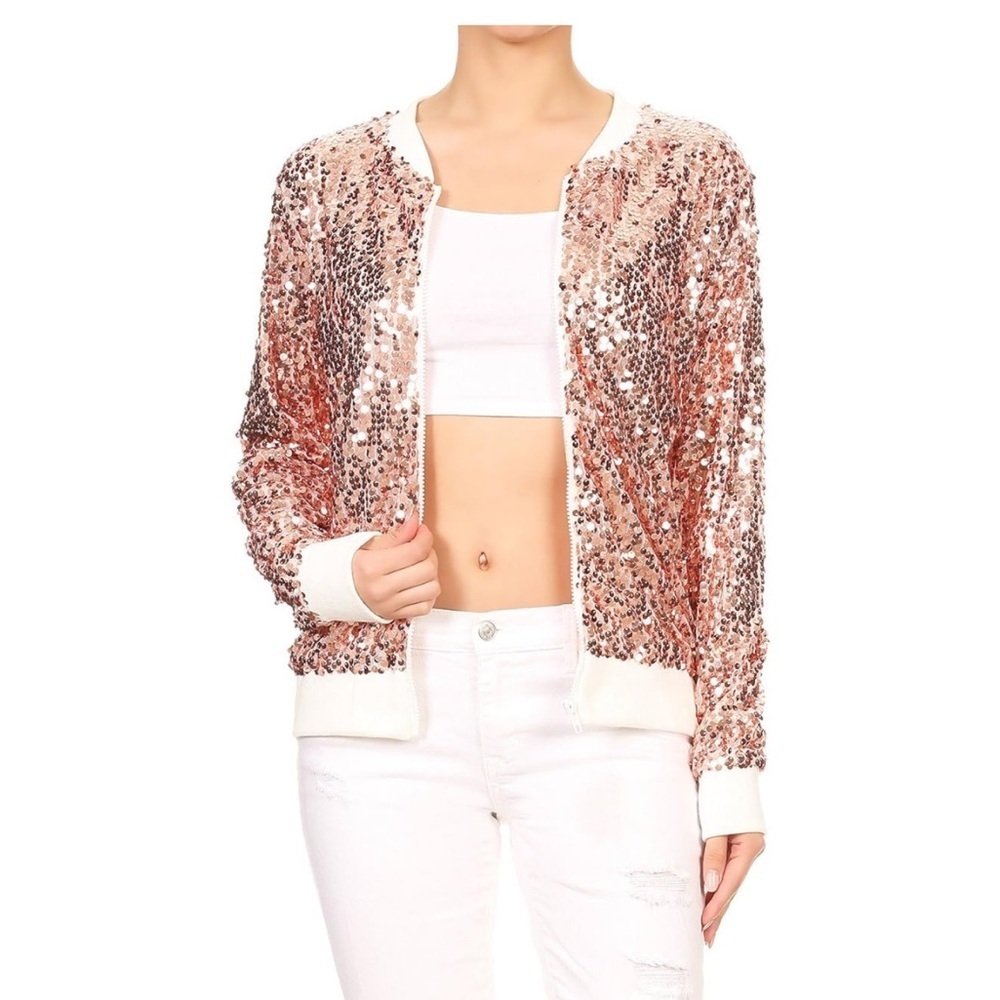 New Sequin Bomber Jacket